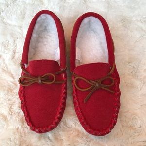 Like New The Company Store Red Moccasins Sz1